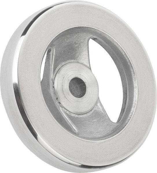 2-Speichen-Handrad mit Nut D1=100 Aluminium, ohne Griff, D2=10 - K0162.1100X10